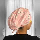 Blush Pink Floral Scrub caps for women. Surgical caps for surgeon. Great as new grad nurse gifts. Daisy summer nurse cap.