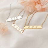 Mothers Day Necklace - Custom Birth Flower Bar Necklace - Multiple Birth Flower Necklace - Family Birth Flower Engraved Handmade Jewelry