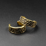 Flower & Foliage Brass Ear Cuff | Brass Body Jewellery For Ears | Alternative Body Jewellery | FREE Delivery Available!