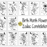 Birth Month Flowers Svg Bundle, Birth Month Flower Constellation, Flower Svg, Floral Svg, birth flower shirt, Flower Bouquet,Wildflowers Svg