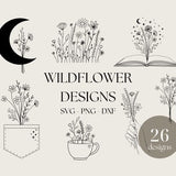 Wildflower Svg Bundle, Flower Bouquet svg, Floral Svg Bundle, Wildflowers Svg, Commercial Use Clipart