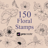 150 Procreate Botanical Stamps | Floral Procreate Stamps | Procreate Flowers Stamps | Procreate Leaves | Commercial use included