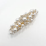 Wedding Ivory Pearl Rhinestone Hair Clip | Bridal Ivory Pearl on Gold  French Barrette | Ivory Pearl Wedding Hair Clasp | Hair Accessories