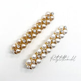 Faux pearl rhinestone flower hair clip | elegant diamantŽ bridal flower hair slide  | Bridesmaid flower girl guest accessories | party prom