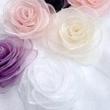 2 PCS Large Organza 3D roses, Decorative Flowers - Wedding Skirt Decorative Flowers Handmade Accessories Color Optional