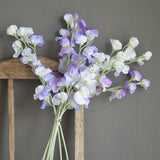 23.5" Faux Sweet Pea Flowers, Artificial Plant Stem, Purple/White, DIY Florals | Wedding/Home Decoration | Gifts, DIY Bouquets/Centerpieces