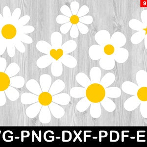 Daisy Svg Bundle, Flower Svg files for cricut, Clipart Cut files for Cricut Cameo, Vector Cutfile, Spring Summer Svg,Png Files