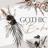 Gothic Boho Flower, Watercolor Boho Flower, Black Boho Clipart, Boho Flower PNG, Black Pampass, Bohemian flowers, Gothic Flowers