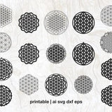 Flower of life Vector, Flower of life svg | Flower of life laser cut | svg ai eps dxf Flower of life Cricut |  Laser cut Wall art