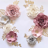 Dusty Rose Pink Paper Flower Set, Nursery Paper Flower Wall Decor, Baby Girl Nursery Flowers, Paper Flowers, Nursery Paper Flowers