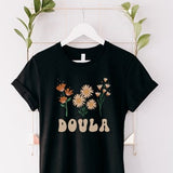Retro Floral Doula Shirt, Boho Midwifery Shirt, Labor and Delivery Nurse Shirt, Birth Doula Shirt, Gift for Midwife, Midwifery Student Gift