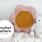 Daisy Days Pillow Crochet Pattern | No Sew Pillow Crochet Pattern | Daisy Crochet Pattern | Kids Crochet Pattern | Home Crochet Pattern