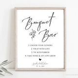 Modern Minimalist Bouquet Bar Sign Template, Editable Flower Bouquet Bar Sign, Modern Baby Shower Bridal Shower Wedding Flower Bar Sign