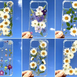 Pressed flower phone case, iphone 15 pro max 14 plus 13 12 11 se x xr xs bumper case, samsung s23 s22 s21 s20 case, google pixel 6 7 8 case