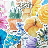 60 Flower Cute Watercolor Stickers Drawn Rose Waterbottle Laptop Vinyl Decals