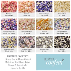 Biodegradable flower petal confetti assortment with mixed dried petal colors