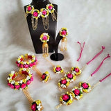 Floral Set Haldi Ceremony Jewellery And Handmade Girls Mehndi Jewelry Women Wedding Designer Bridal Flower Mehendi Function Woman