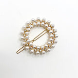 Pearl bridal rhinestone hair clip| gold minimalist hair clasp | hair barrette | bridesmaid flower girl hair accessories | wedding guest