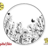 Field plants Svg, Bundle Wildflowers Svg, Wildflowers Meadow Svg, Wild flowers Svg, Garden Plant Svg, Wildflower Circle Frame Svg, Frame Svg