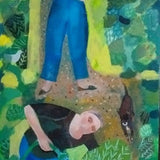 THE GARDENERS ,  8"X4" Art card, Sharon Winter, blank card, note card, with envelope in cellophane sleeve. Free U.K. delivery