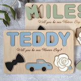 Flower boy dude gift Proposal puzzle Will you be our Flower Boy Personalized ring bearer gift