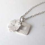 Initial and Flower Pendant Necklace | Sterling Silver | Handmade & Custom in UK | Gift-boxed | Free Delivery