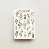 Sticker Sheet - Flowers (White) | journal stickers, calendar, planner stickers, seasonal stickers, floral stickers, white flower stickers