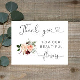 Thank you for our beautiful flowers card, Florist card, Wedding florist thank you card, card for florist, thank you wedding card,For Florist