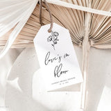 Minimalist Modern Flower Tag Template, Editable Flower Bar Bridal Shower Tag, Love's in Bloom Tag, Minimalist Bridal Shower Favor Tag
