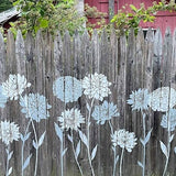 Blooming Flowers Stencil Kit Ð Flower stencils Ð  Stencil your fence with large flower stencils Ð Botanical stencils on wood - DIY decor
