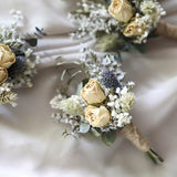 Sage Green Boho Boutonniere l Dried Flowers Boutonniere