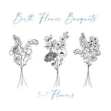 Birth Flower Tattoo Bouquet - Birth Flower Tattoo - Birth Month Flower Bouquet -  Birth Flower  - Family Birth Month Tattoo Design - Flower