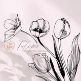 Tulip Flower, floral graphics. Set of svg, ai and png clipart files, digital download