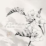 Freesia Flower, hand drawn floral illustrations. Set of svg, ai and png clipart files, digital download