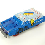 Vintage Japanese Tin Ice Cream Delivery Car by Nakamura - Circa 1950's - Very Good Condition!