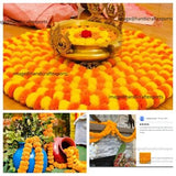500 Pc Wedding Party Decoration Decorative Marigold Flower Garland Strings for Christmas Indian Mango Color Artificial