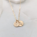 Personalized Birth Flower Necklace, Initial Floral Charm, New Mom Gift, The Stamped Life