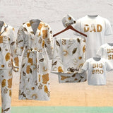 Floral boho maternity robe and swaddle set with long-sleeve tie robe and baby bodysuit