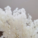 White fluffy faux fern bouquet with light gold stems