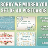 JW set of 40 Postcards Sorry We Missed You please visit jw.org not at home pioneer door to door letters campaign ministry writing