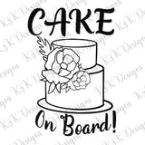Cake on board PNG, Baker car decal PNG