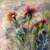 Original watercolor painting ÒWildflowersÓ, cotton paper, 28x38 cm, free delivery