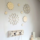 Wood wall flowers nursery decor daisy wall sticker boho nursery floral cut out crib wall feature wall art flowers retro vibes rattan cane