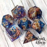 FLAWED Daisy TTRPG Dice Set, Dungeons and Dragons, Table Top Role Playing. Sharp Edge flower Dice Set with daisy and leaf