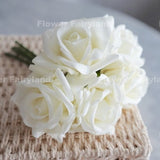 5 Stems Real Touch Latex Rose Bouquet | High Quality Artificial Flower | Centerpieces | DIY | Wedding/Home Decoration | Gifts - Multi-color