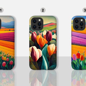 Tulips iPhone Tough Case (iPhone 14, 13, 12, 11, 8, 7, 6, 5 Pro Max, Plus, SE 2020, X, XS, XR, Mini...)