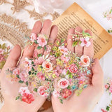 40Pcs Clear Floral Sticker Pack,Plant Sticker,Flower Decor,Journal,Scrapbooking Sticker