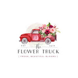 Flower Truck Logo - Vintage Truck Logo - Premade Logo Design -  Florist Logo - Pickup Truck Logo - Flowers Logo - Flower Delivery Logo