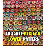 Crochet African Flower Pattern, Intermediate level African flower PDF pattern, Rare find pattern, Motif for blankets, Motif for pillow cases