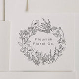 Flower Shop Logo, Floral Business Stamp, Stamp for Bouquets, Farmers Market Logo, Stamp for Flowers, Floral Wreath Stamp, Stamp with Flowers